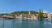 steinamrhein rhein staedtchen burg hohenklingen mai fruehling 1