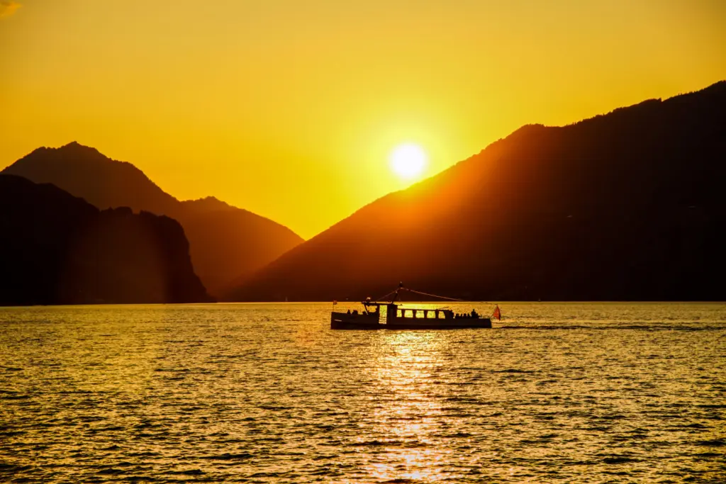 Walenseeschiff Sonnenuntergang MS Alvier